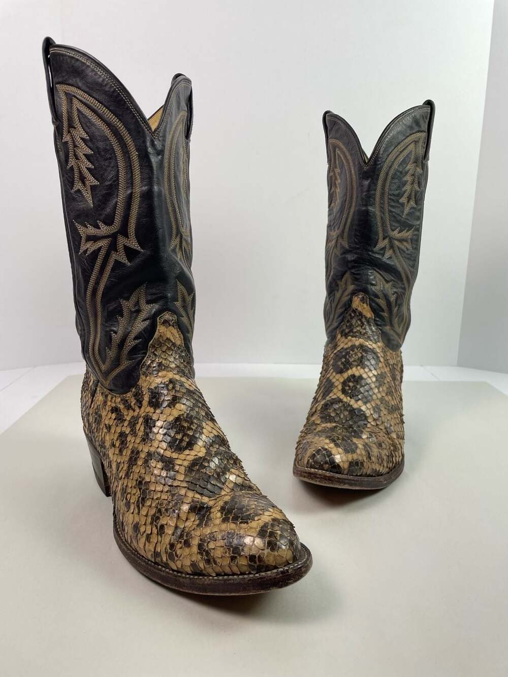 Tony Lama 4848 Anaconda Snakeskin Cowboy Boots Size 8.5 D